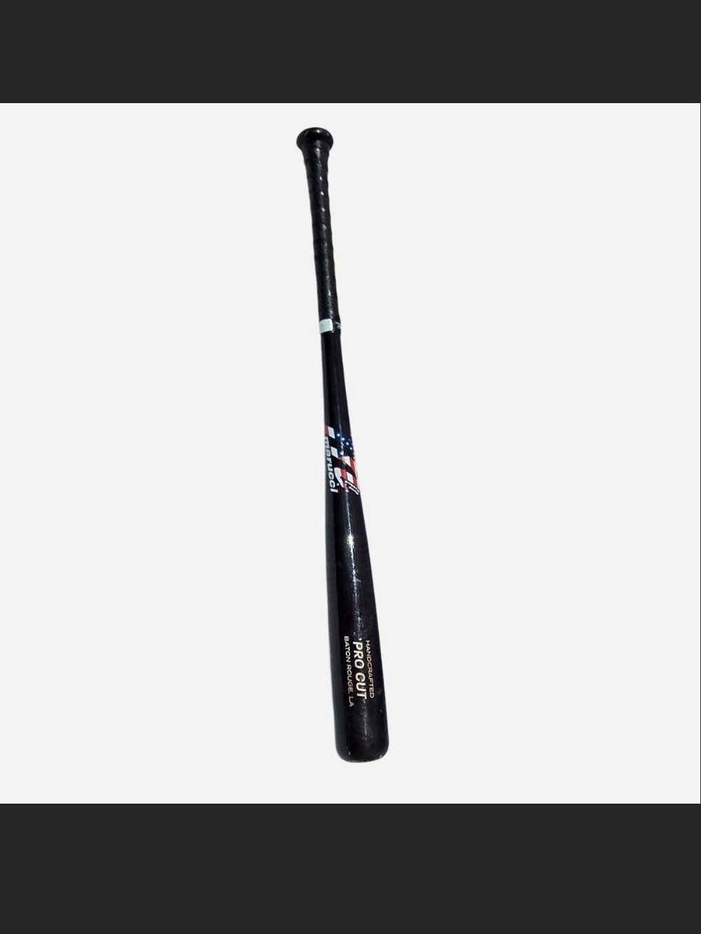 Black Pro Cut Baseball Bat with American Flag Accent